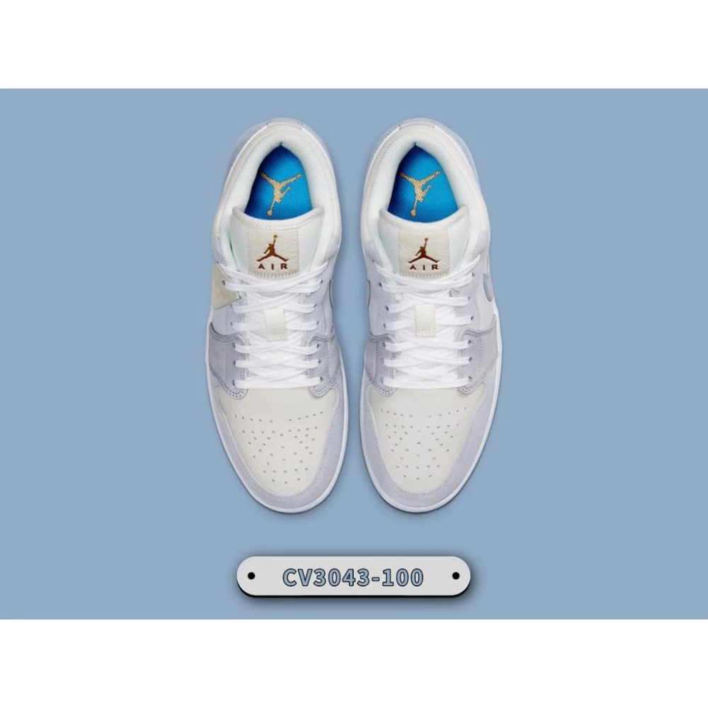 Air Jordan 1 Low PARIS 巴黎 灰藍 麂皮 天空藍 CV3043-100-細節圖6