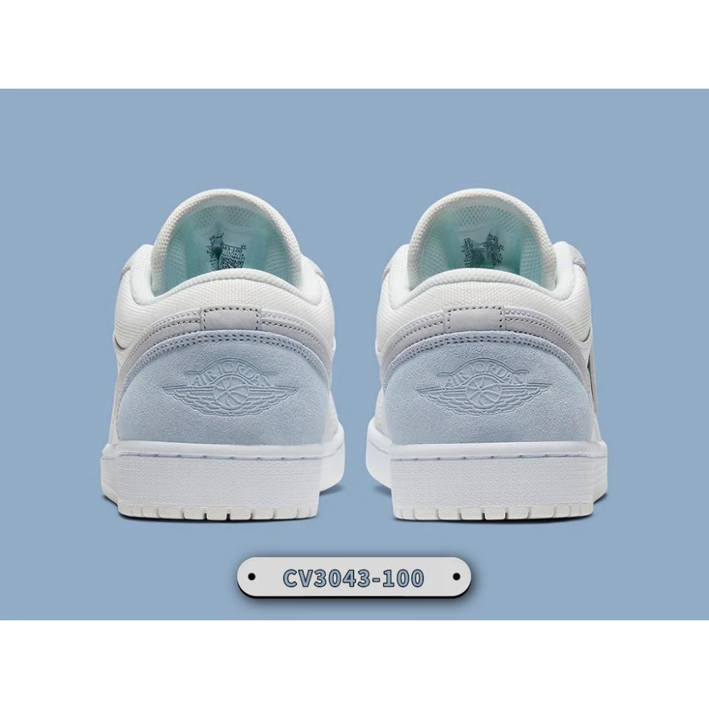 Air Jordan 1 Low PARIS 巴黎 灰藍 麂皮 天空藍 CV3043-100-細節圖7