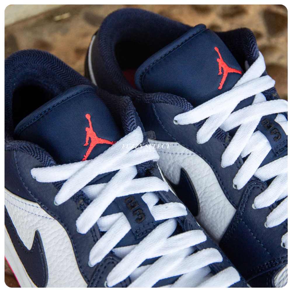 Air Jordan 1 Low Ember Glow 黑曜石藍 午夜藍 紅底 553558-481-細節圖7