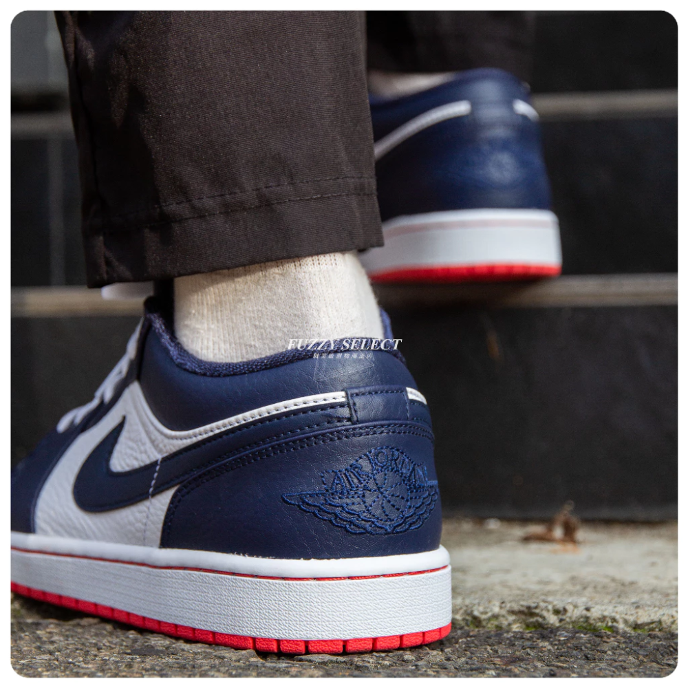 Air Jordan 1 Low Ember Glow 黑曜石藍 午夜藍 紅底 553558-481-細節圖9