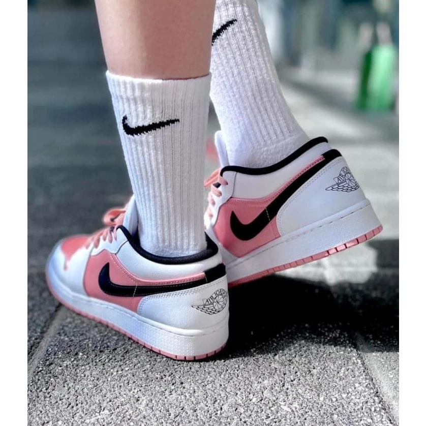 Air Jordan 1 Low GS 橘粉 粉 橘 粉橘 亮光 漸變 黑勾 DM8960-801-細節圖8