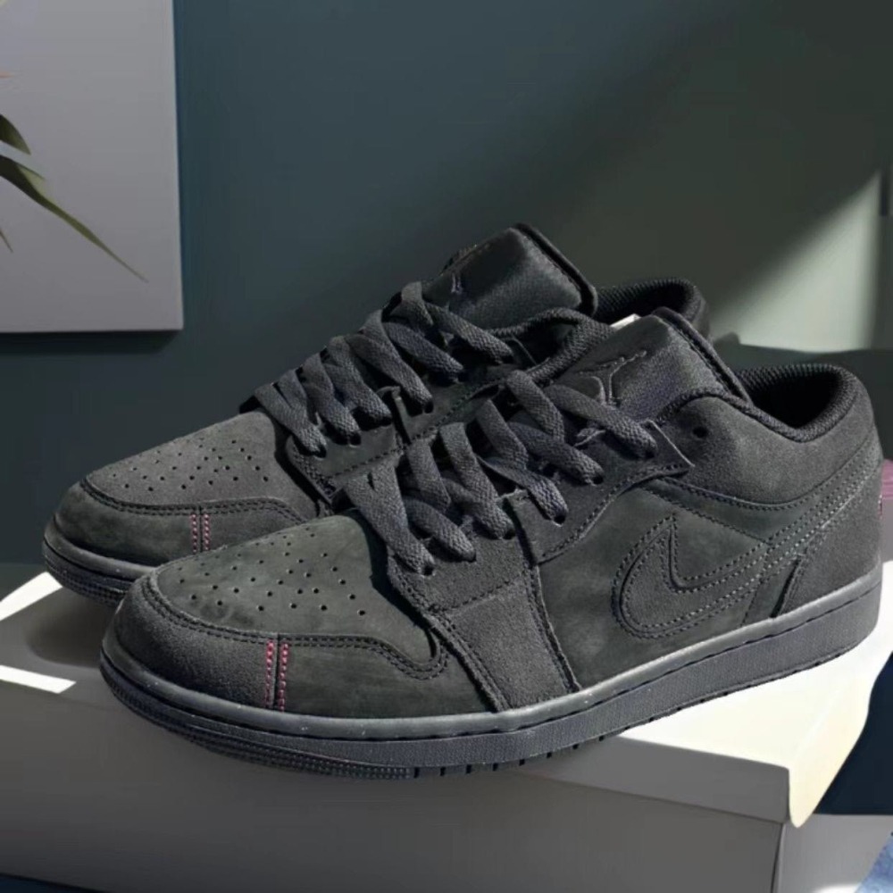 Air Jordan 1 Low SE Craft 黑魂 黑霧 黑麂皮 黑 FD8635-001-細節圖2