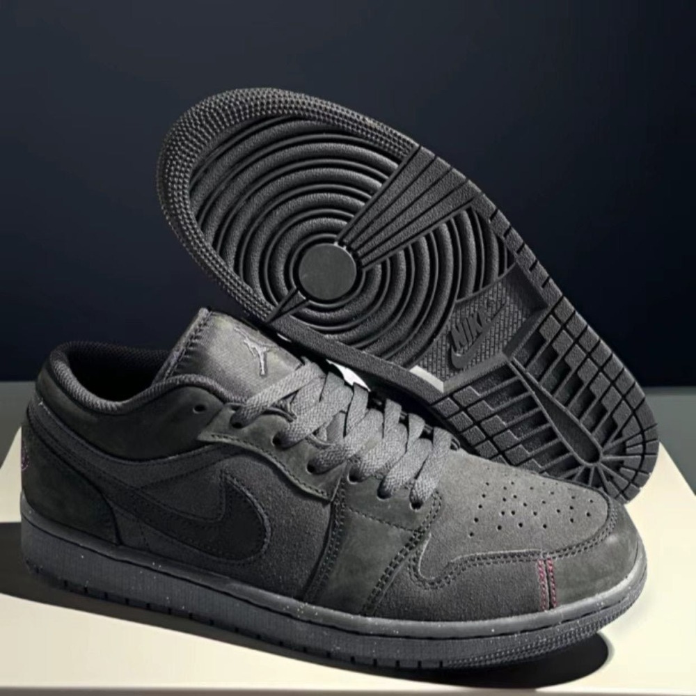 Air Jordan 1 Low SE Craft 黑魂 黑霧 黑麂皮 黑 FD8635-001-細節圖3