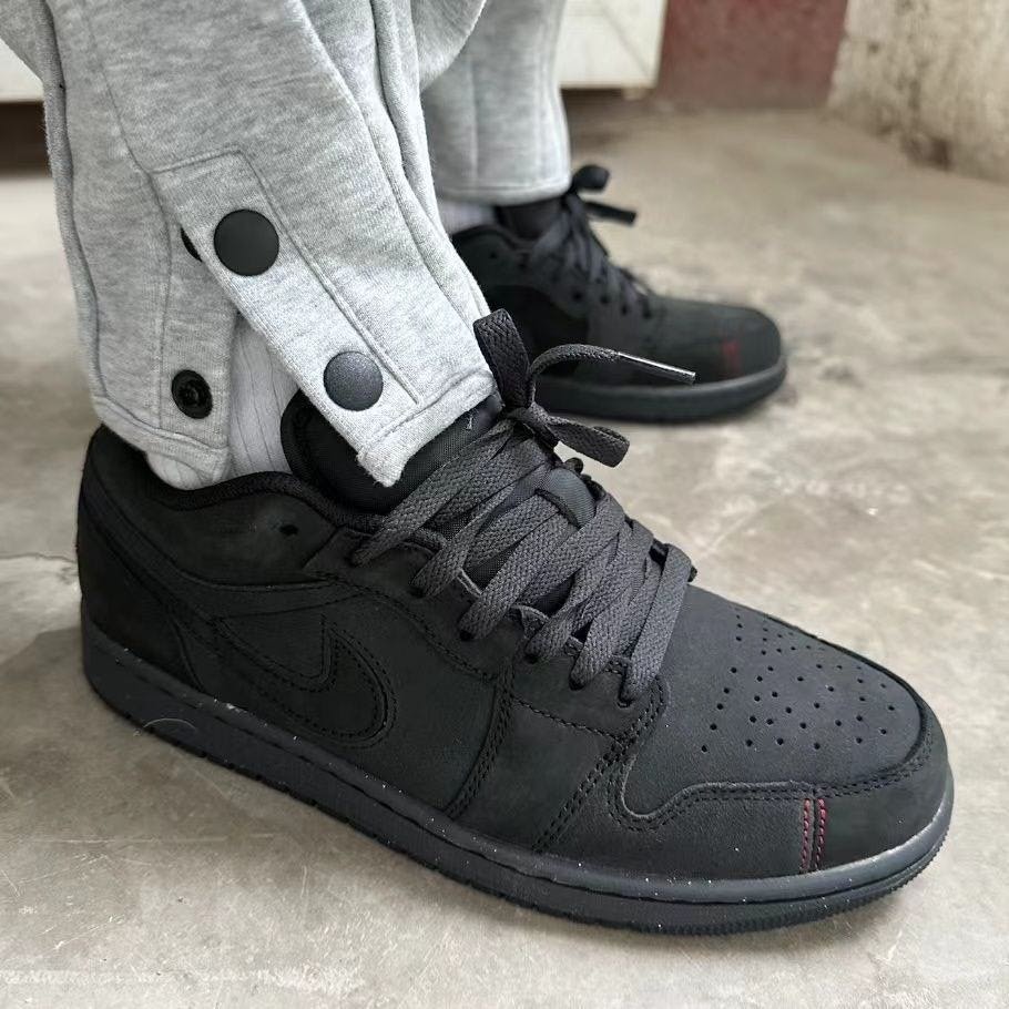 Air Jordan 1 Low SE Craft 黑魂 黑霧 黑麂皮 黑 FD8635-001-細節圖5