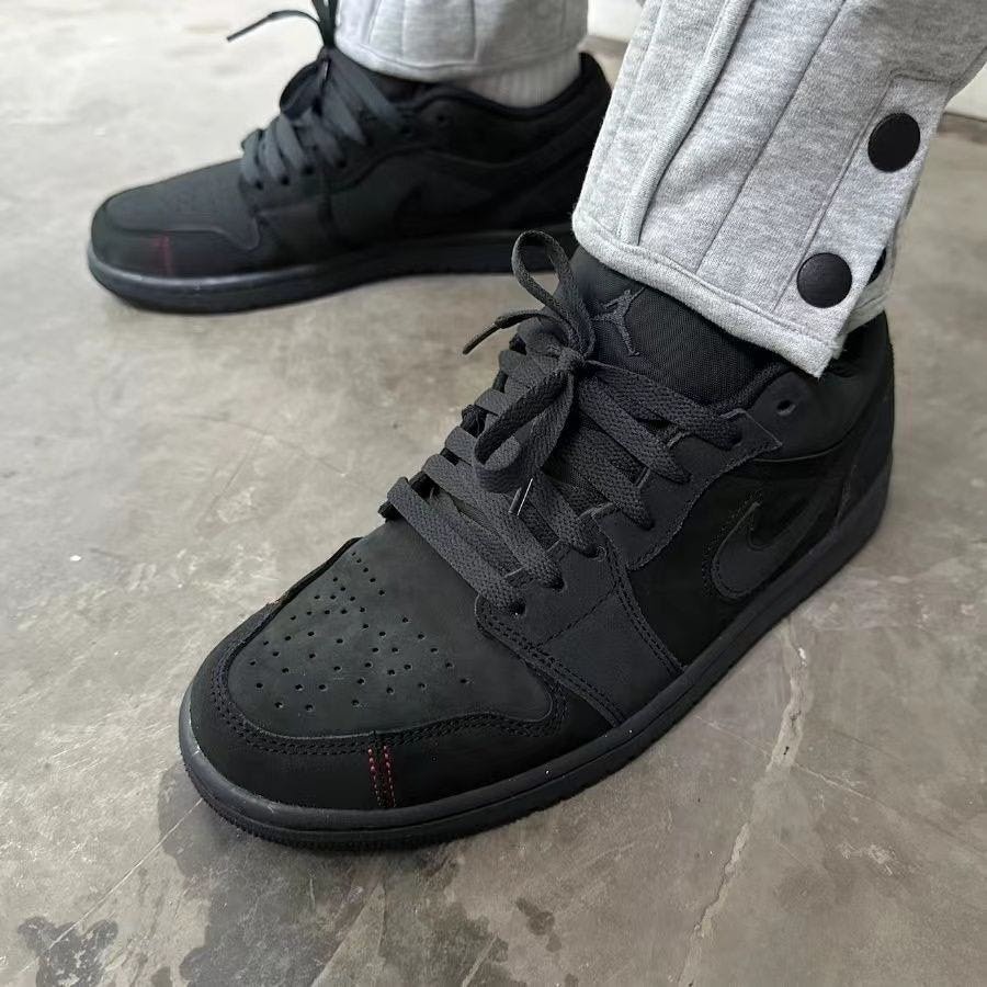 Air Jordan 1 Low SE Craft 黑魂 黑霧 黑麂皮 黑 FD8635-001-細節圖6