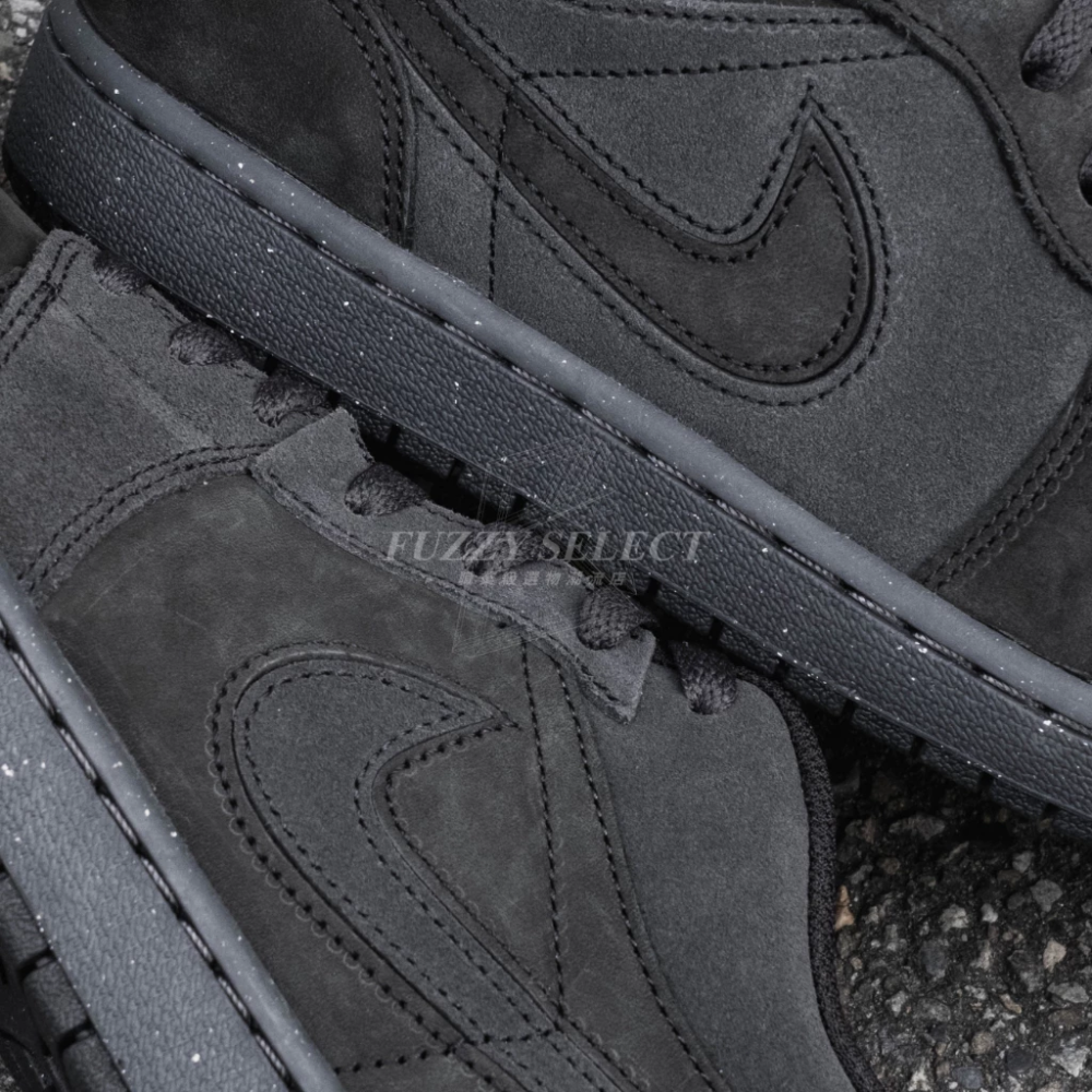 Air Jordan 1 Low SE Craft 黑魂 黑霧 黑麂皮 黑 FD8635-001-細節圖5