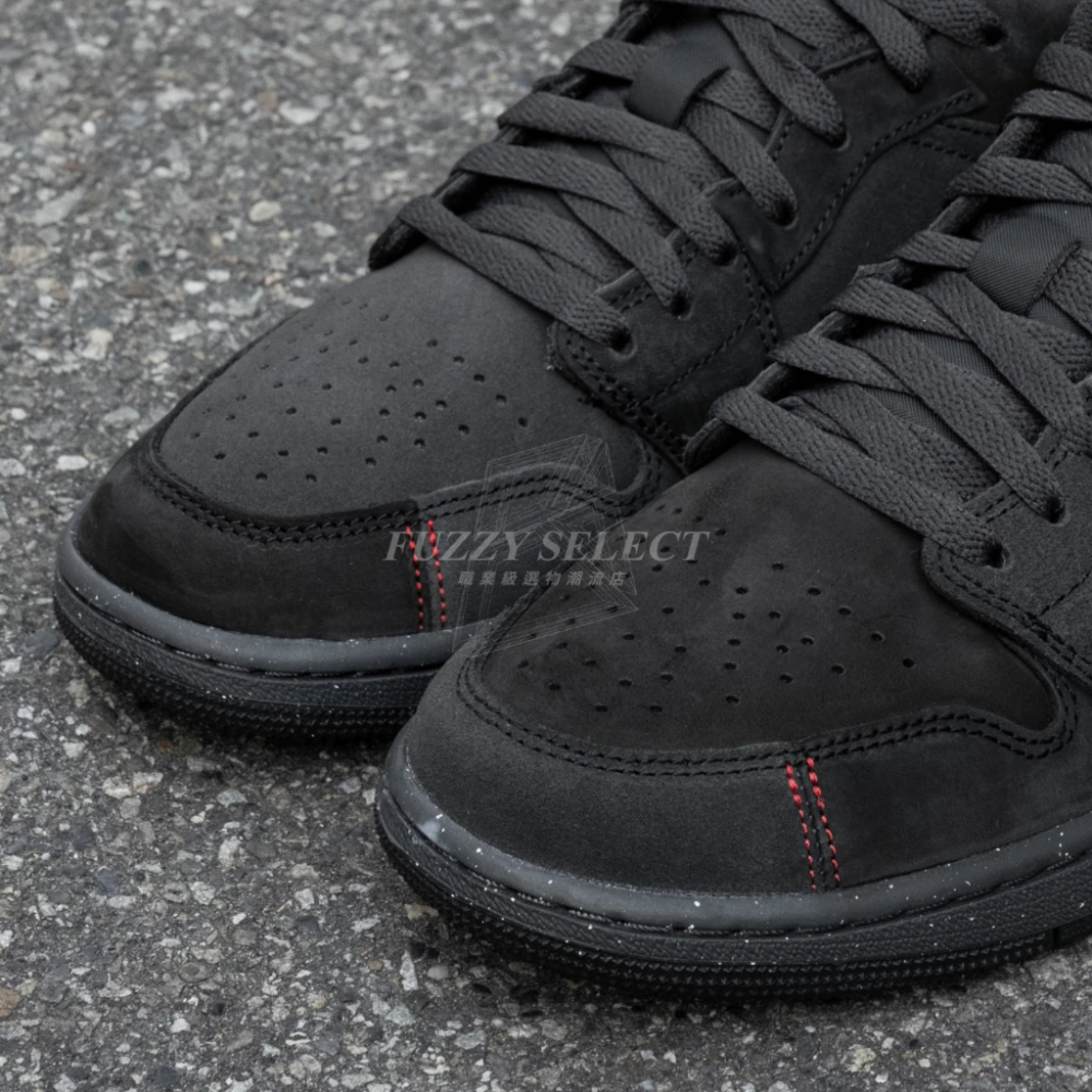 Air Jordan 1 Low SE Craft 黑魂 黑霧 黑麂皮 黑 FD8635-001-細節圖6