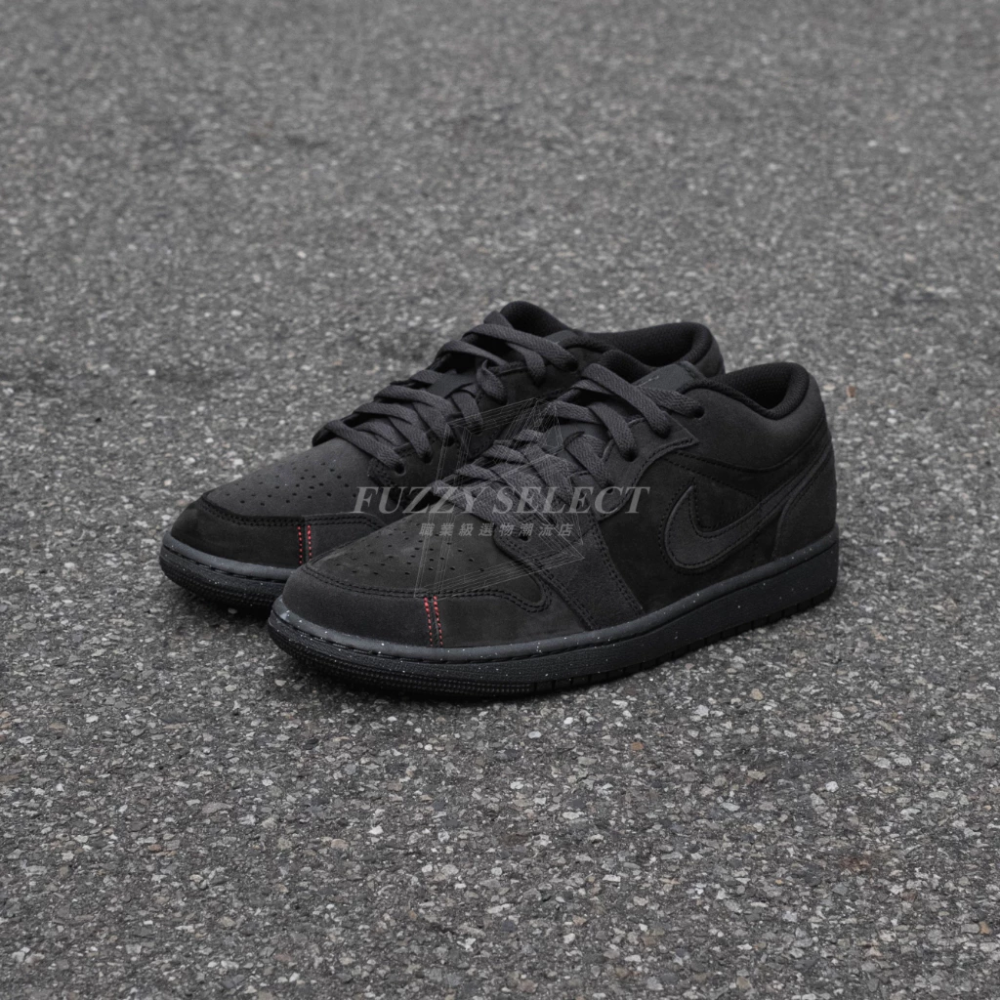 Air Jordan 1 Low SE Craft 黑魂 黑霧 黑麂皮 黑 FD8635-001-細節圖9