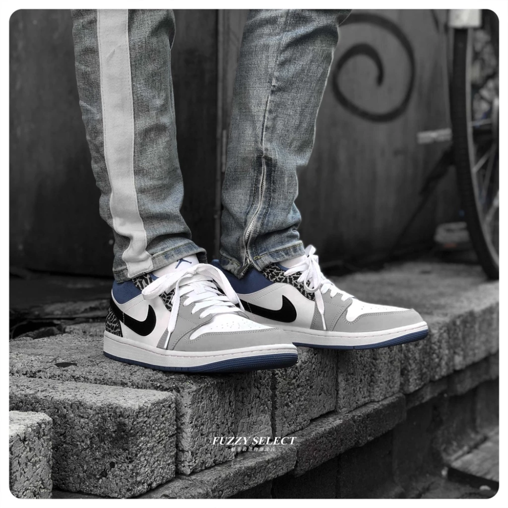 Air Jordan 1 Low SE True Blue 灰藍 爆裂紋 DM1199-140-細節圖5