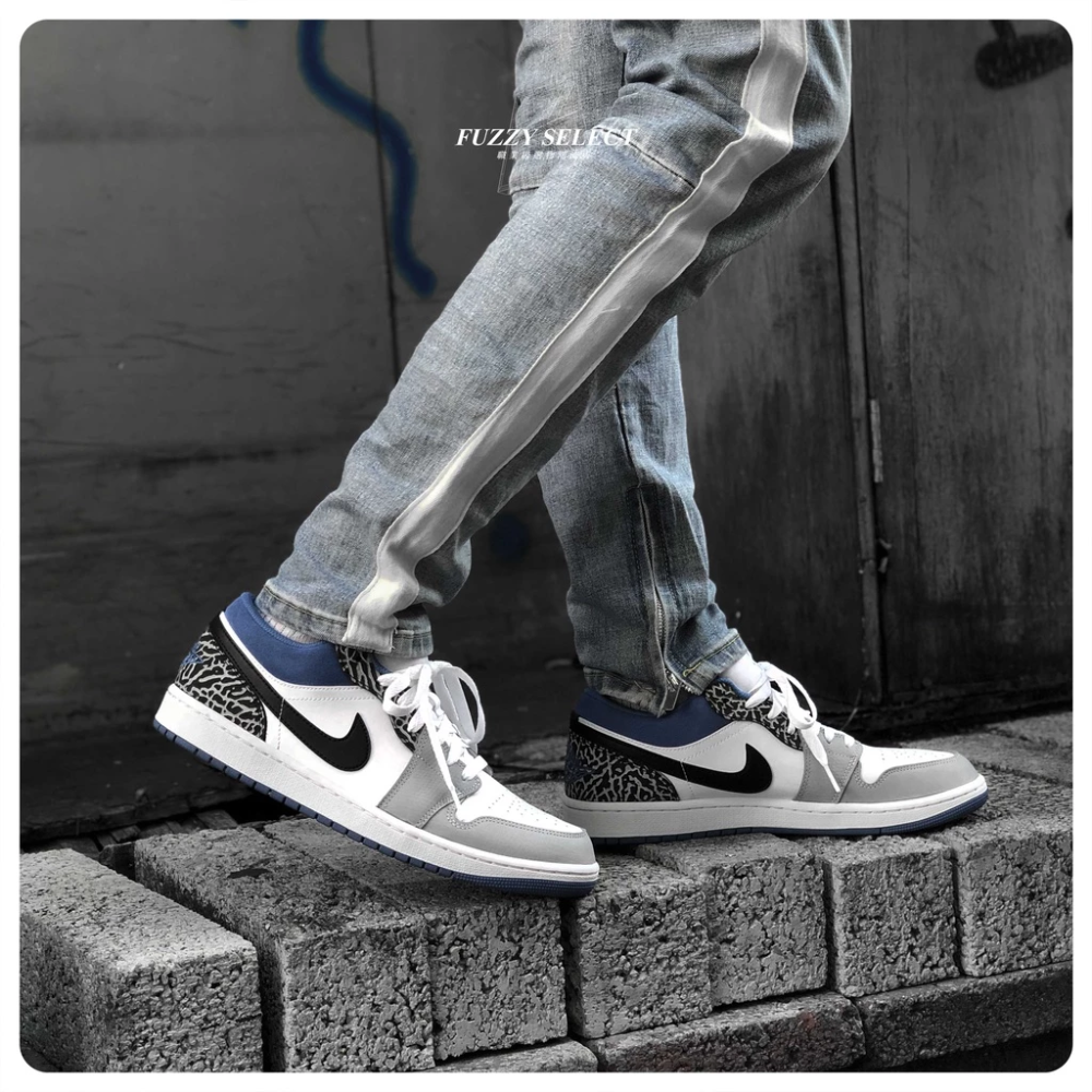 Air Jordan 1 Low SE True Blue 灰藍 爆裂紋 DM1199-140-細節圖6