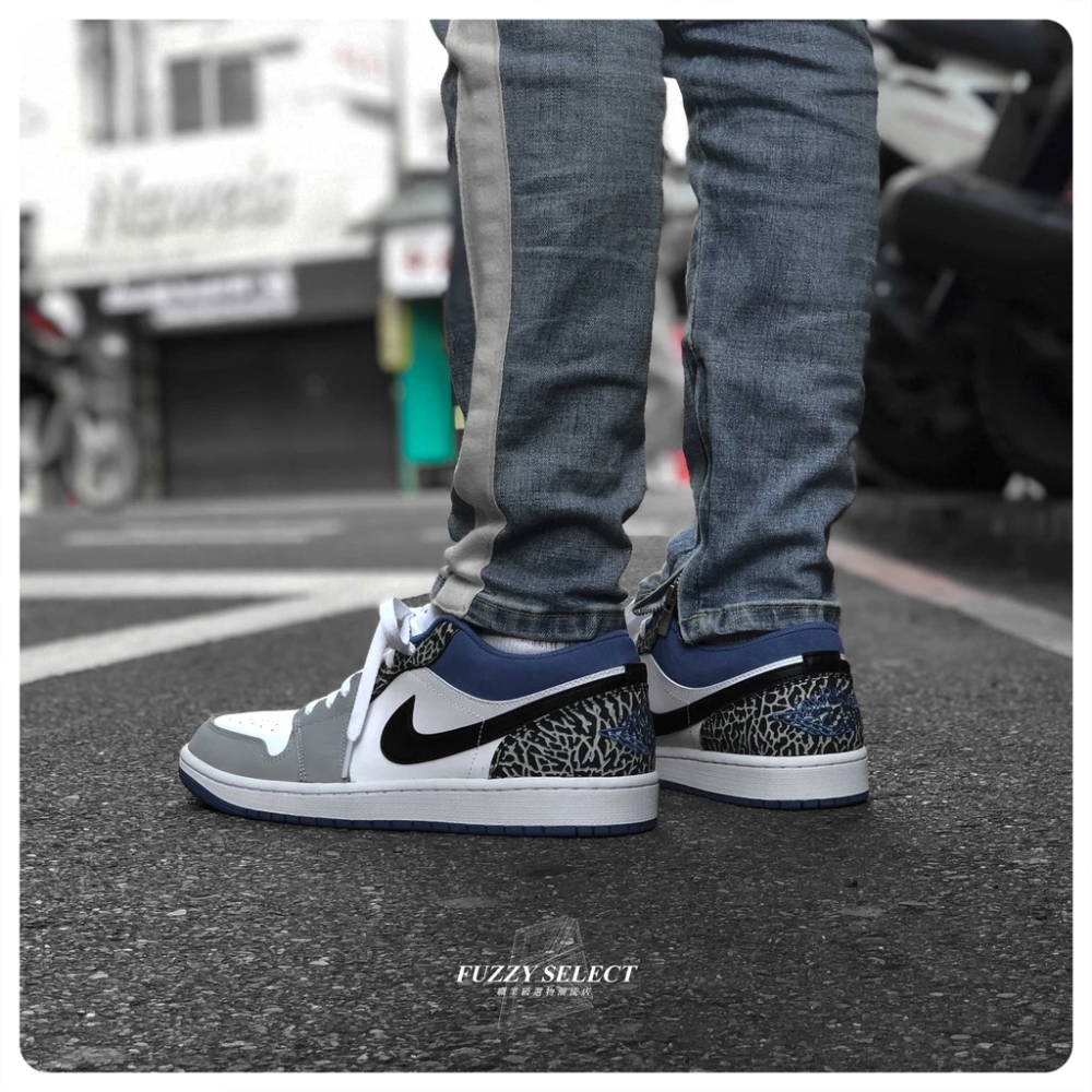 Air Jordan 1 Low SE True Blue 灰藍 爆裂紋 DM1199-140-細節圖7