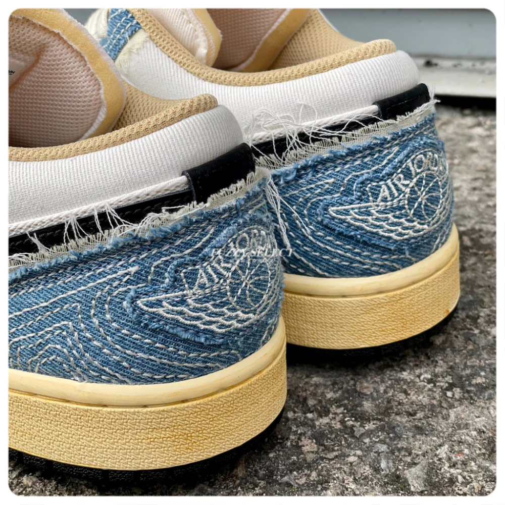 Air Jordan 1 Low Sashiko 仿舊 車縫線 牛仔布 丹寧 FN7670-493-細節圖7