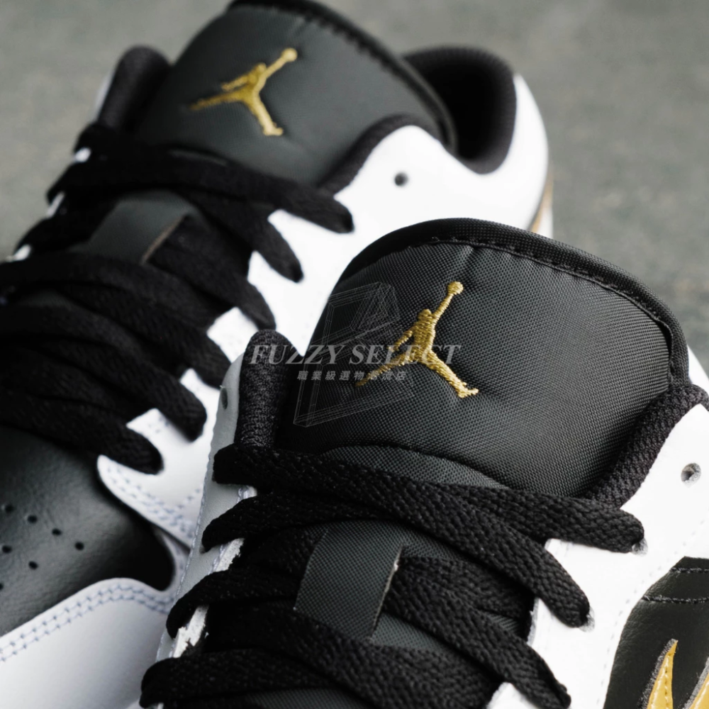 Air Jordan 1 Low 白黑金 白黑 金勾 白 黑 金 553558-172 553560-細節圖6