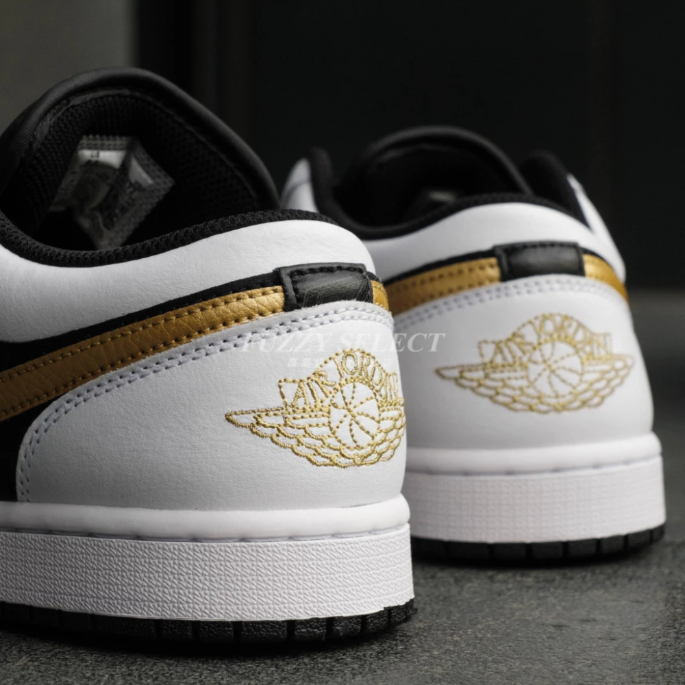 Air Jordan 1 Low 白黑金 白黑 金勾 白 黑 金 553558-172 553560-細節圖8