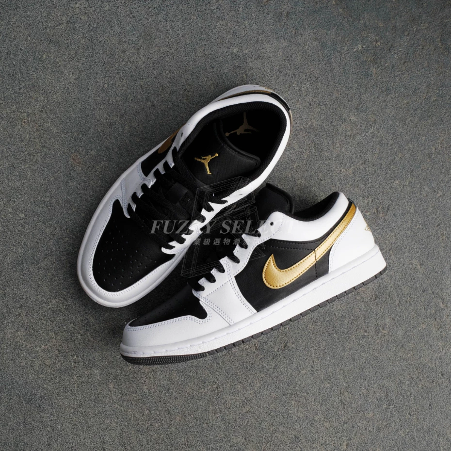 Air Jordan 1 Low 白黑金 白黑 金勾 白 黑 金 553558-172 553560-細節圖9