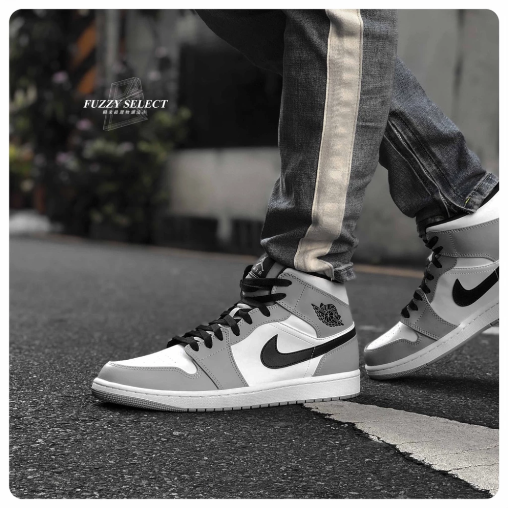 Air Jordan 1 Mid Light Smoke Grey 煙灰 黑勾 554724-092-細節圖2