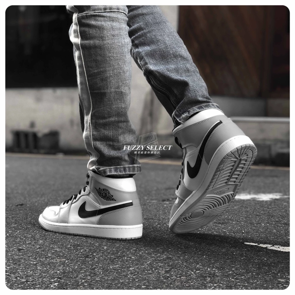 Air Jordan 1 Mid Light Smoke Grey 煙灰 黑勾 554724-092-細節圖3