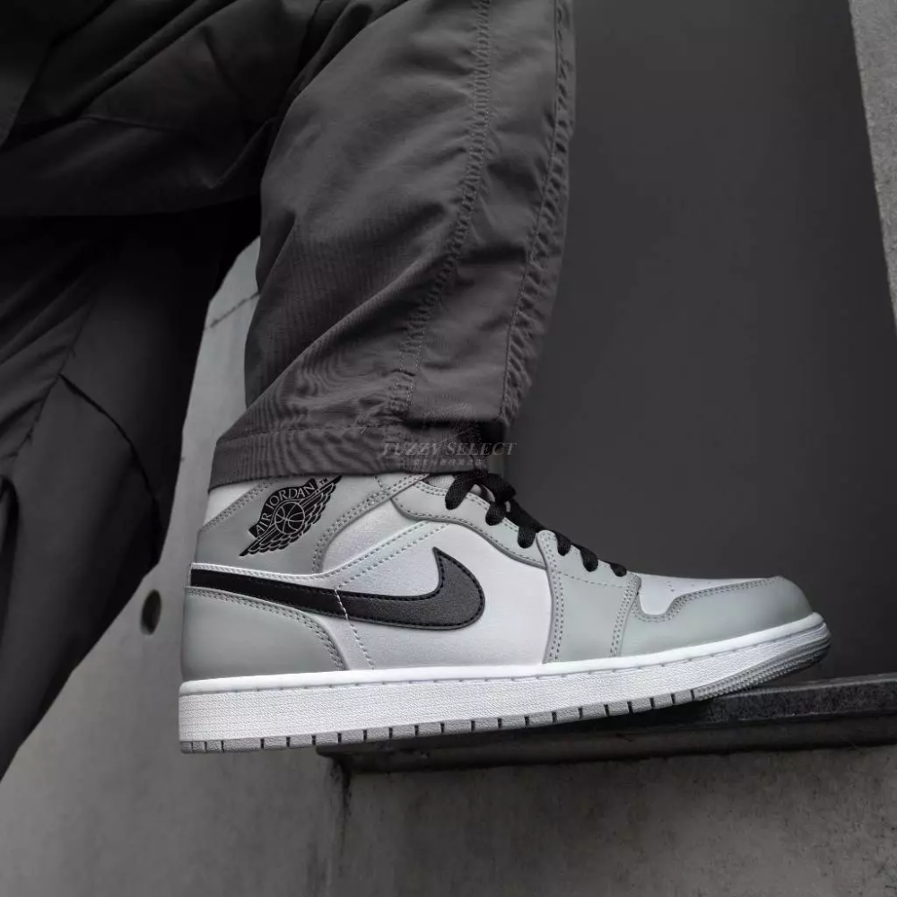 Air Jordan 1 Mid Light Smoke Grey 煙灰 黑勾 554724-092-細節圖4