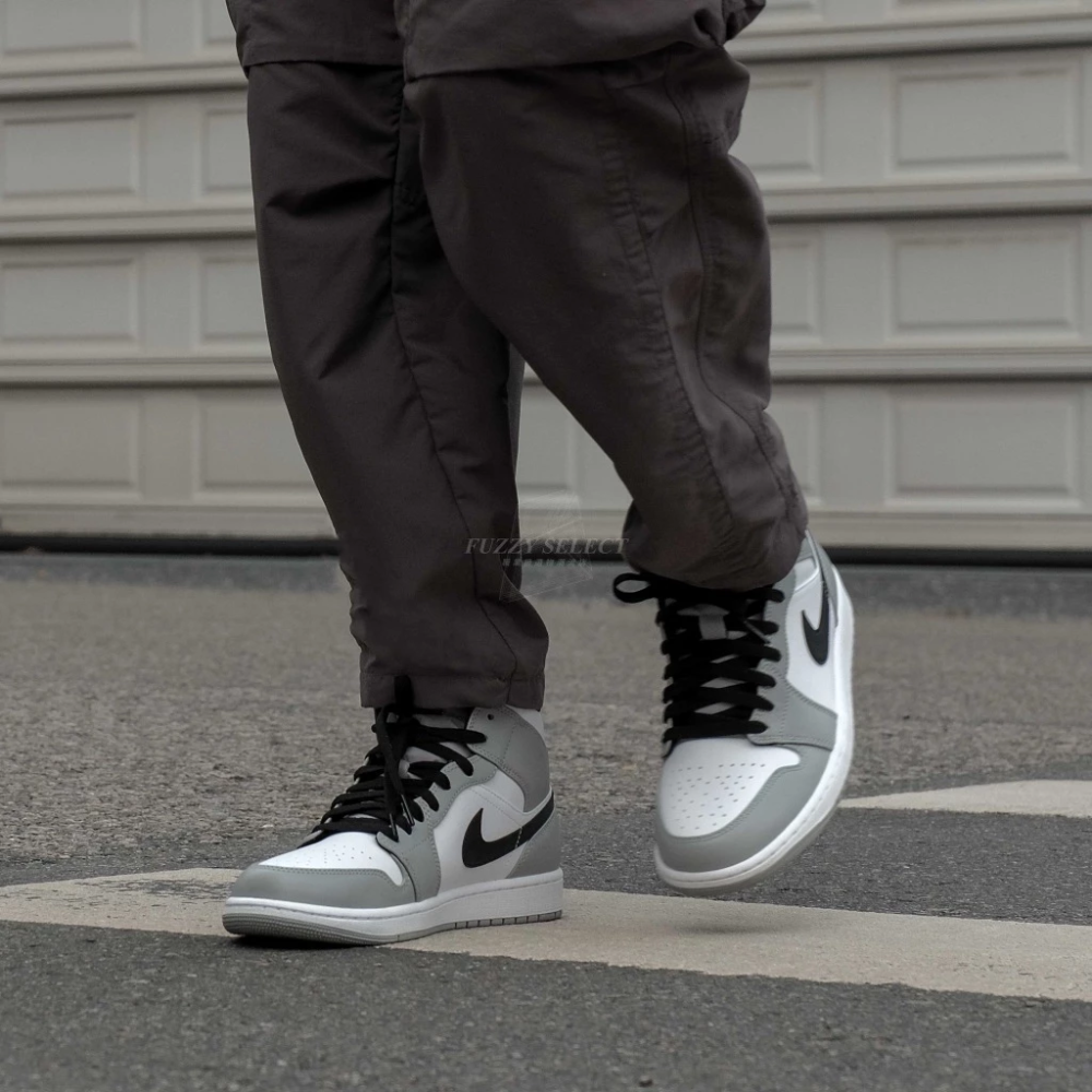 Air Jordan 1 Mid Light Smoke Grey 煙灰 黑勾 554724-092-細節圖5
