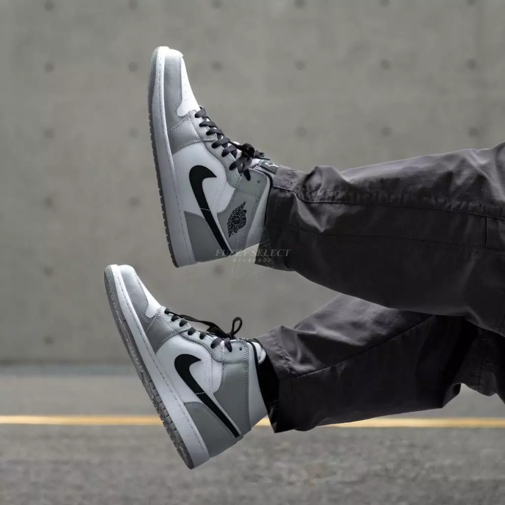 Air Jordan 1 Mid Light Smoke Grey 煙灰 黑勾 554724-092-細節圖7