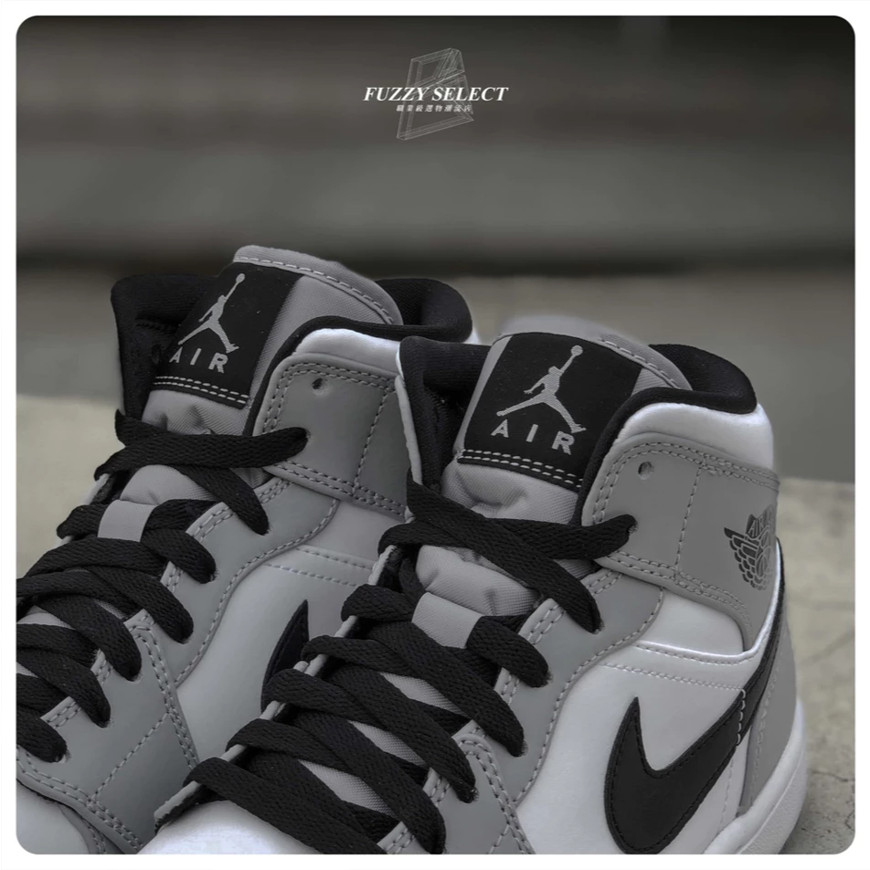 Air Jordan 1 Mid Light Smoke Grey 煙灰 黑勾 554724-092-細節圖8