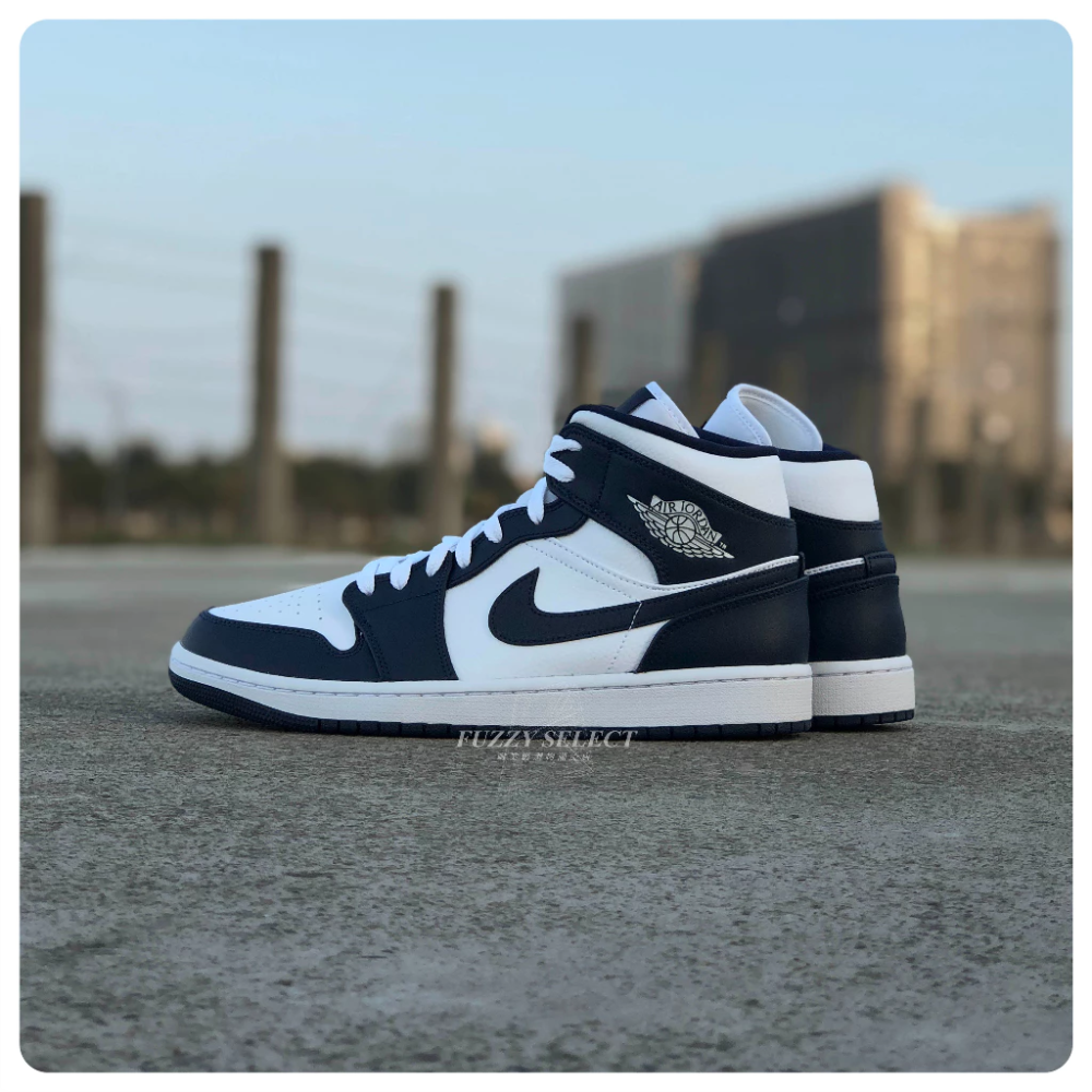 Air Jordan 1 Mid Obsidian 黑曜石 深藍 金標 554724-174-細節圖6