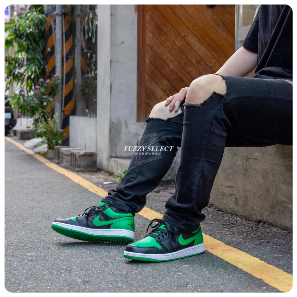 Air Jordan 1 Low Lucky Green 幸運綠 黑綠 男鞋 553558-065-細節圖2