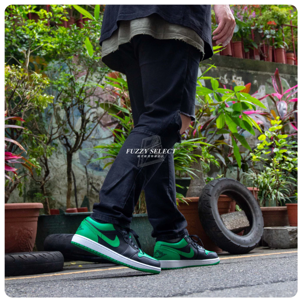 Air Jordan 1 Low Lucky Green 幸運綠 黑綠 男鞋 553558-065-細節圖3