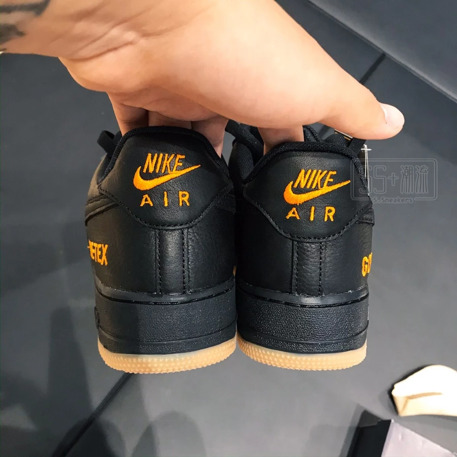 NIKE AIR FORCE 1 GORE-TEX GTX AF1 防水 黑 黑色 黑橘 休閒鞋 CK2630-001-細節圖6