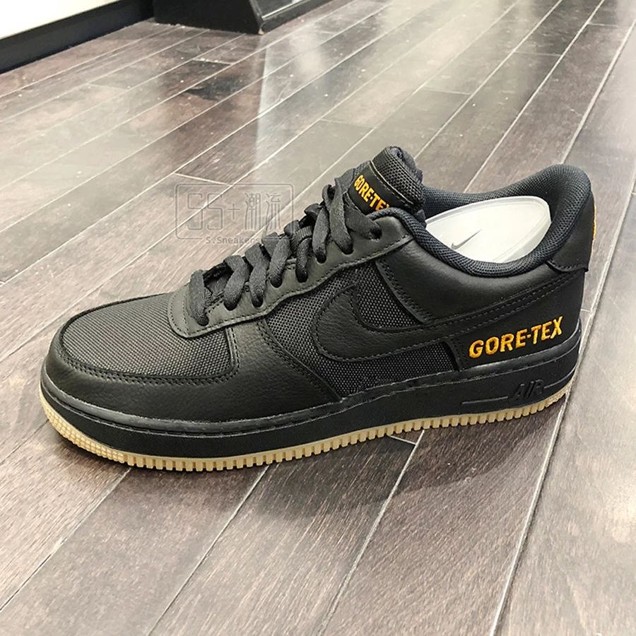 NIKE AIR FORCE 1 GORE-TEX GTX AF1 防水 黑 黑色 黑橘 休閒鞋 CK2630-001-細節圖9