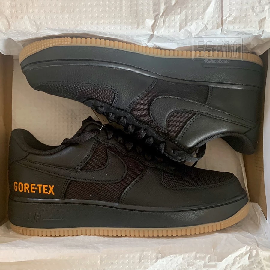 NIKE AIR FORCE 1 GORE-TEX GTX AF1 防水 黑 黑色 黑橘 休閒鞋 CK2630-001-規格圖9
