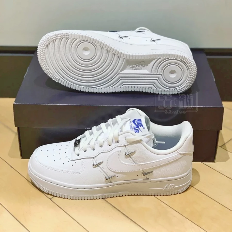 Nike Air Force 1 07 LX AF1 白 全白 白藍 白銀 小勾 銀勾 四勾 泫雅 CT1990-100-細節圖3