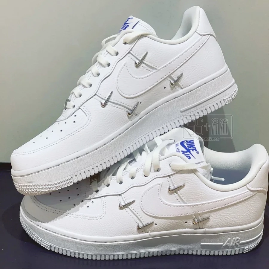 Nike Air Force 1 07 LX AF1 白 全白 白藍 白銀 小勾 銀勾 四勾 泫雅 CT1990-100-規格圖9