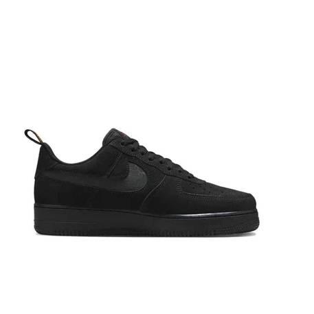 Nike Air Force 1 AF1 休閒鞋 黑 黑色 全黑 黑紅 紅勾 小紅勾 麂皮 反光 DZ4514-001-細節圖3
