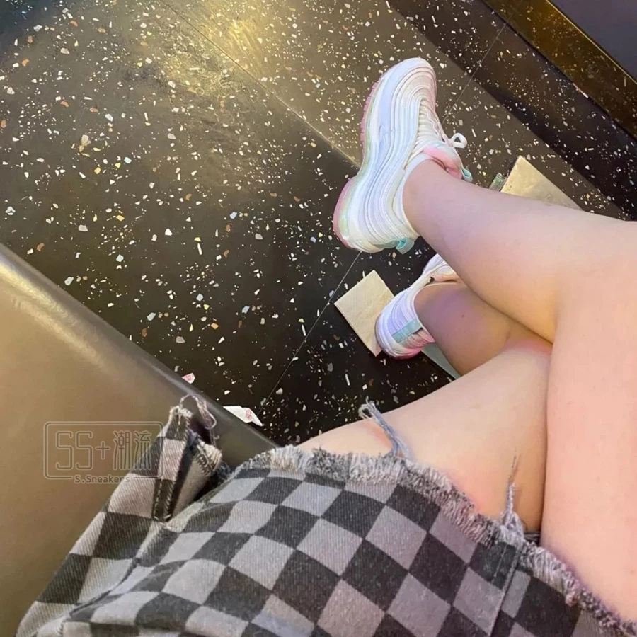 Nike Air Max 97 運動鞋 休閒鞋 氣墊鞋 白色 全白 珍珠 白粉 白綠 果凍底 女鞋 DJ1498-100-細節圖7