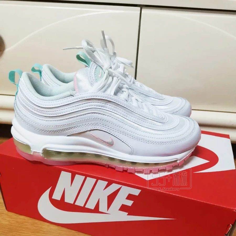 Nike Air Max 97 運動鞋 休閒鞋 氣墊鞋 白色 全白 珍珠 白粉 白綠 果凍底 女鞋 DJ1498-100-規格圖9