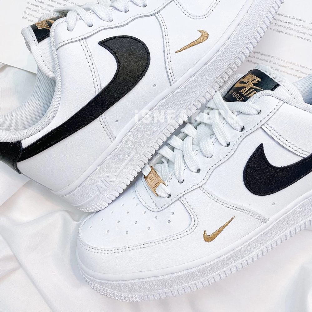 Nike Air Force 1 Low Mini Swoosh 灰綠 黑白 粉 雙勾 CZ0270-細節圖7