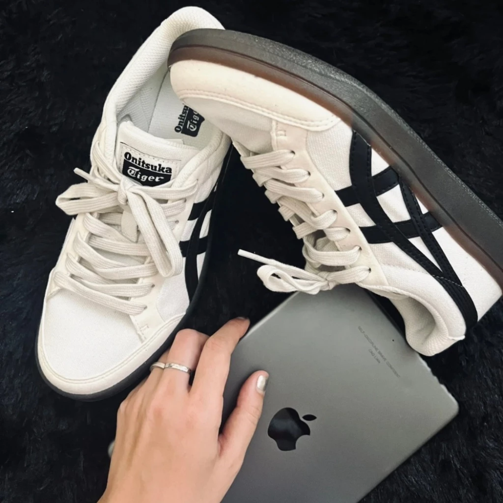 ONITSUKA TIGER ADVANTI 鬼塚虎 黑白焦糖底 德訓鞋-細節圖8