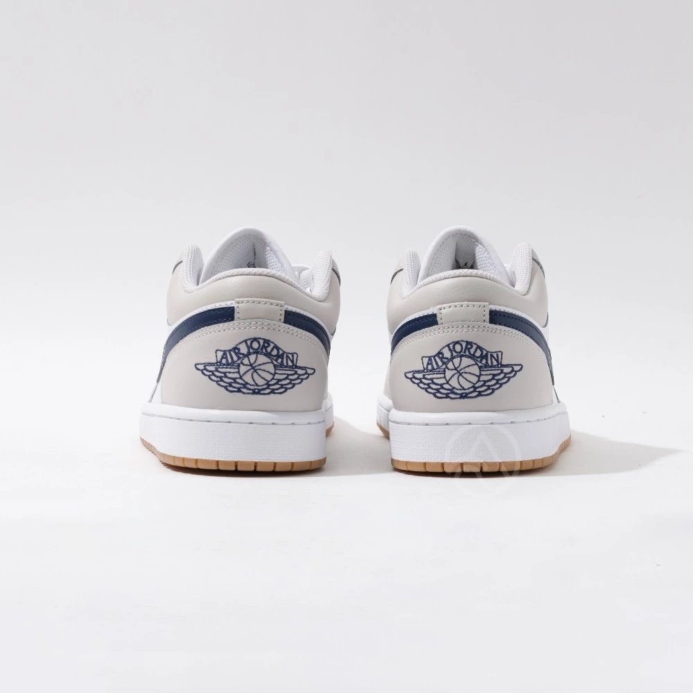 Nike Air Jordan 1 Low 男 灰藍 AJ1 低筒 喬丹 皮革 復古 膠底 休閒鞋 553558-146-細節圖5