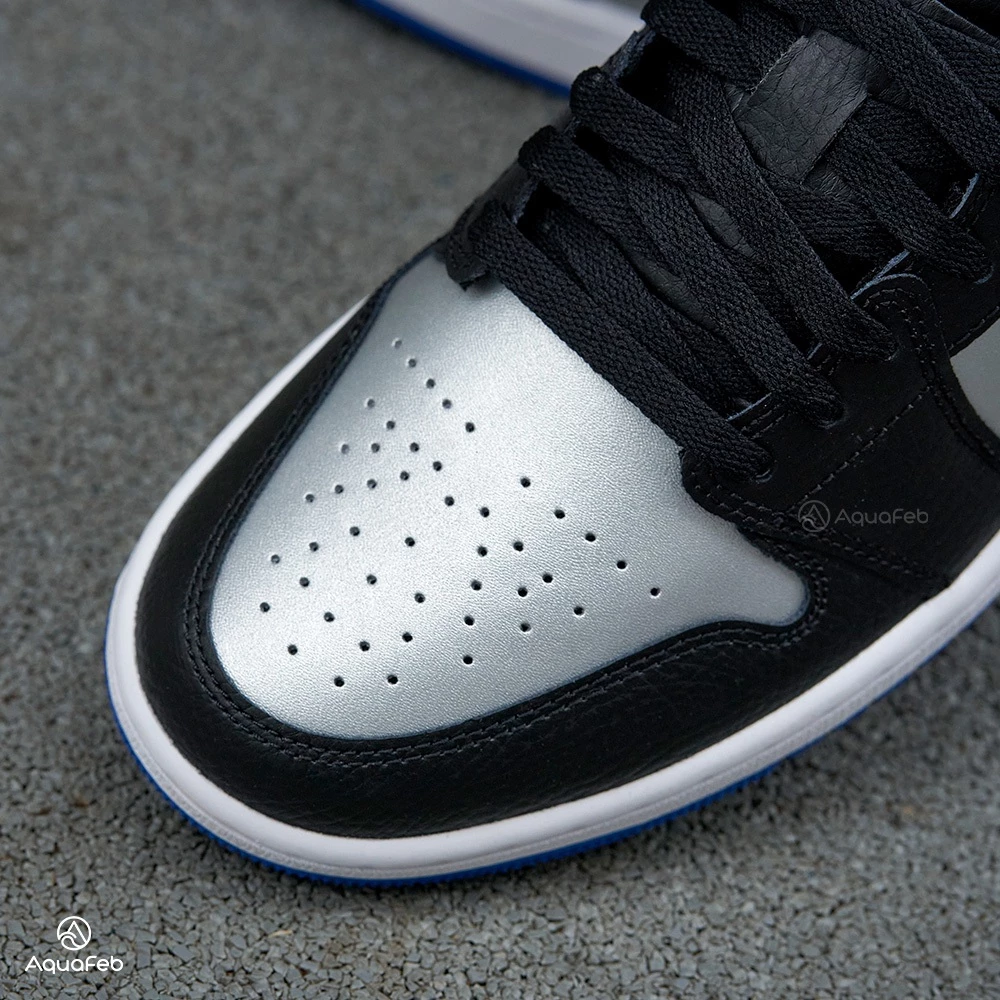 Nike Air Jordan 1 Low 男 黑白藍 緩震 低筒  運動 休閒鞋 553558-007-細節圖5