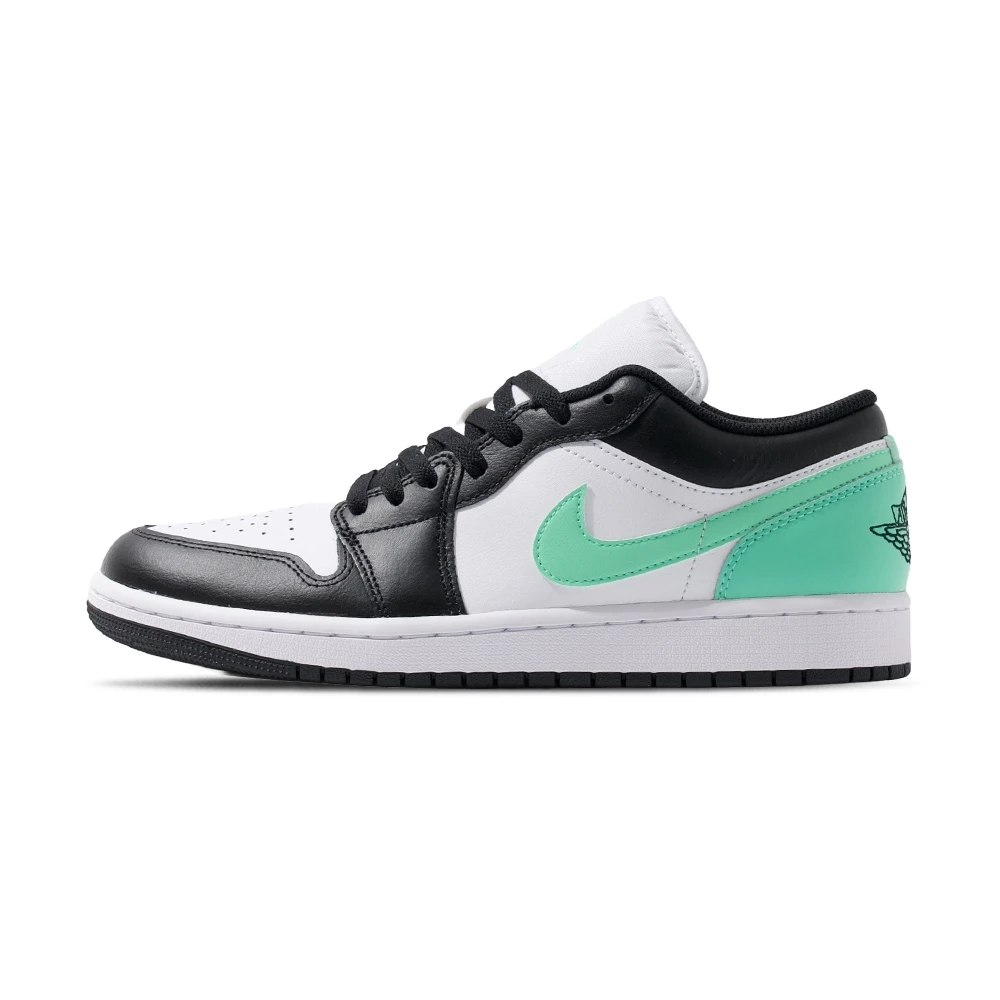 Nike Air Jordan 1 Low Green Glow 男 黑白綠 AJ1 喬丹 休閒鞋 553558-131-細節圖2