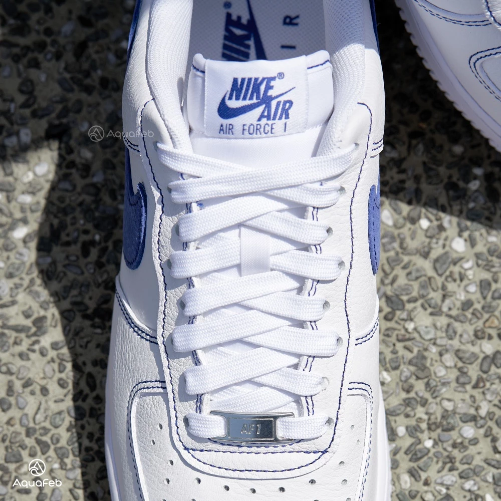 Nike Air Force 1＇07 LV8 男 藍白 皮革  休閒鞋 HQ2037-100-細節圖4