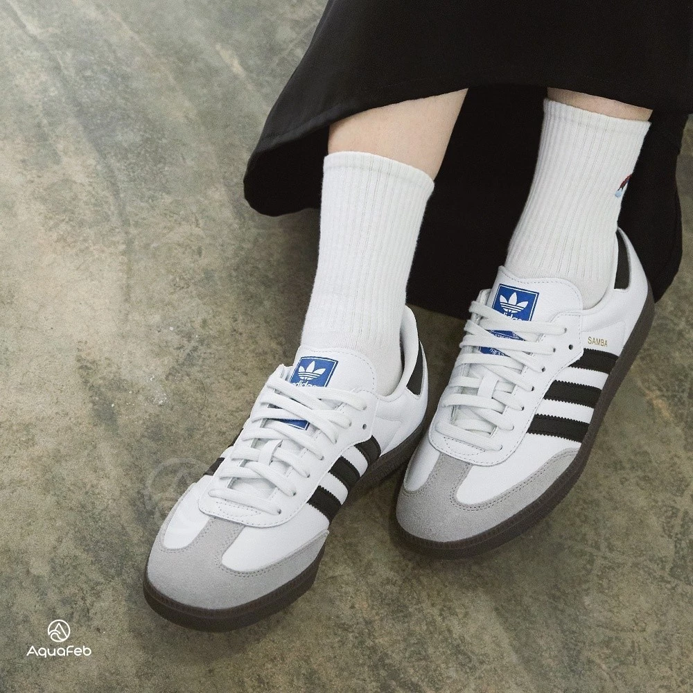 Adidas Originals Samba OG 男女鞋 白色 焦糖黑底 復古 經典 休閒鞋 B75806-細節圖2