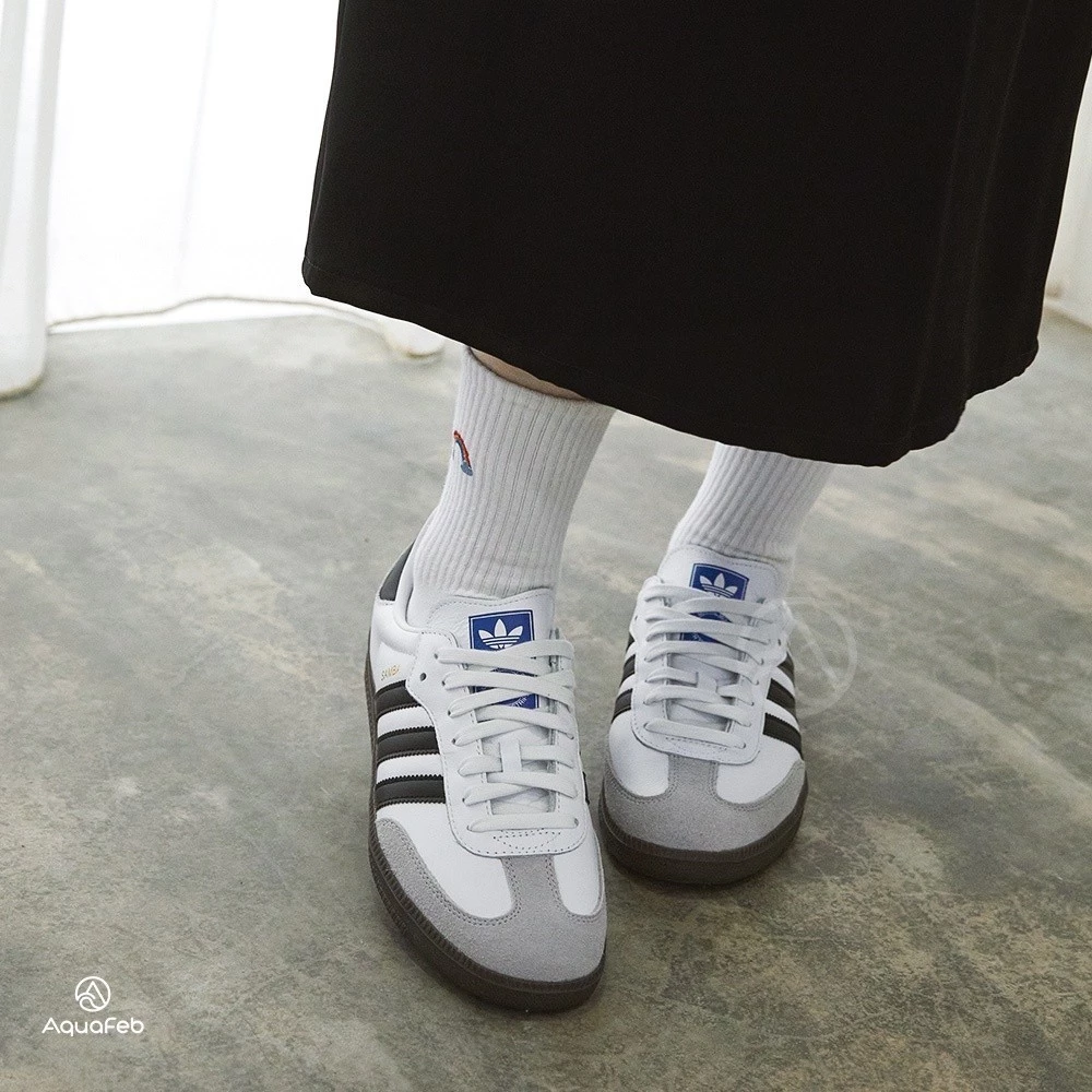 Adidas Originals Samba OG 男女鞋 白色 焦糖黑底 復古 經典 休閒鞋 B75806-細節圖3