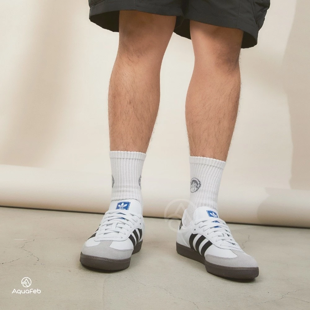 Adidas Originals Samba OG 男女鞋 白色 焦糖黑底 復古 經典 休閒鞋 B75806-細節圖4