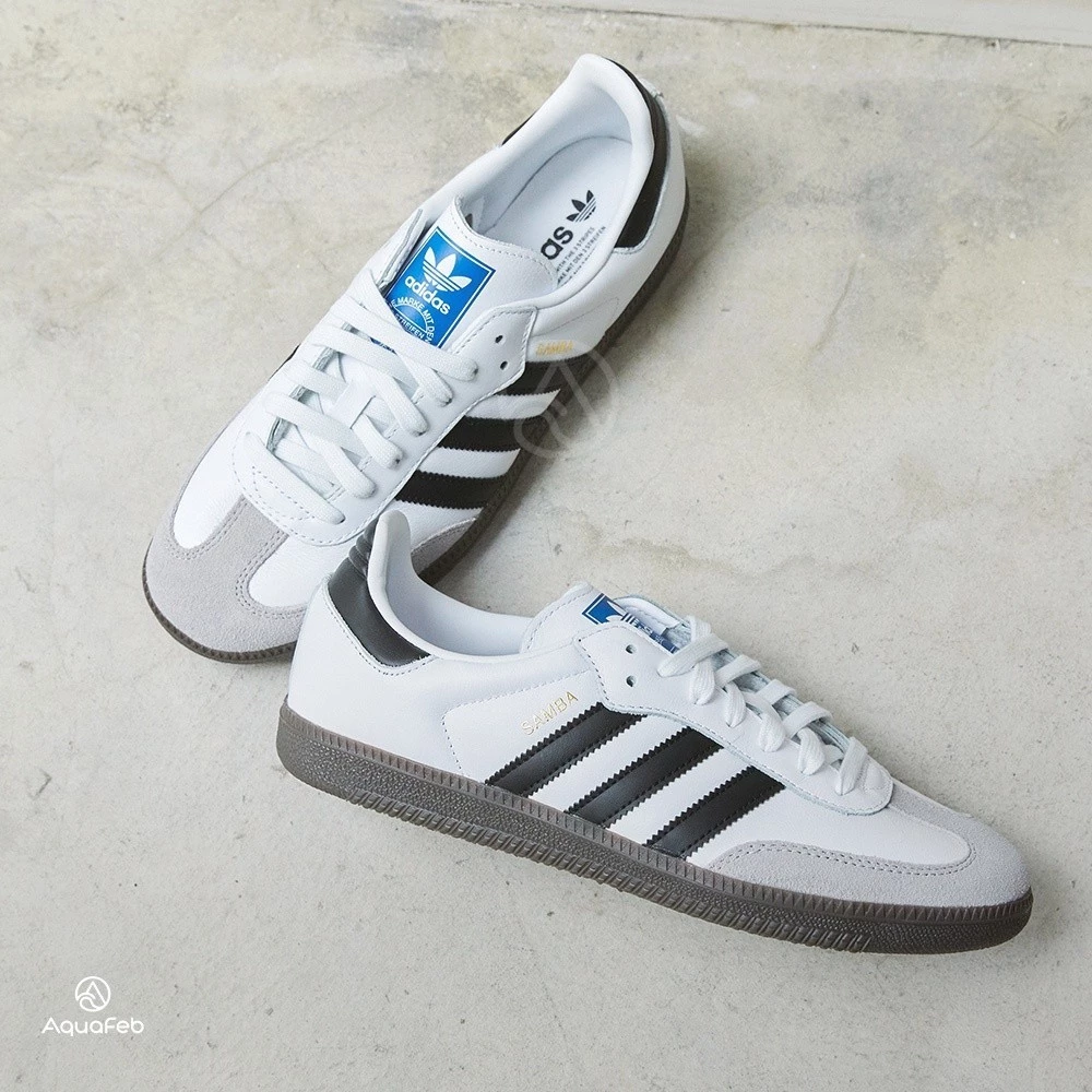 Adidas Originals Samba OG 男女鞋 白色 焦糖黑底 復古 經典 休閒鞋 B75806-細節圖6