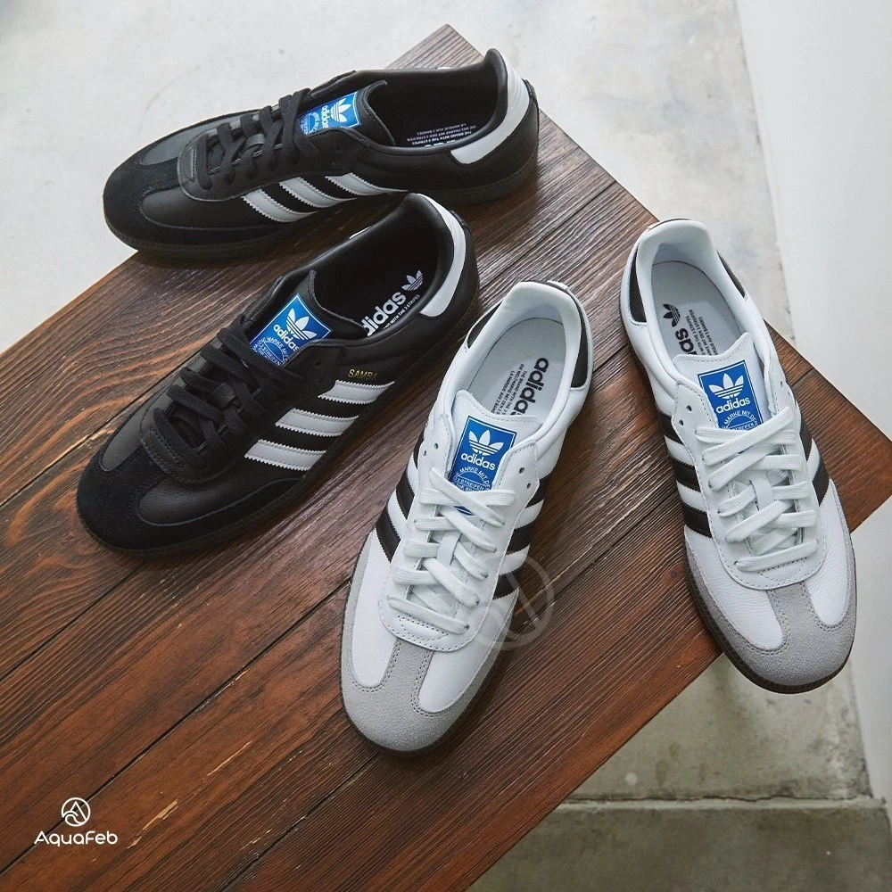 Adidas Originals Samba OG 男女鞋 白色 焦糖黑底 復古 經典 休閒鞋 B75806-細節圖7