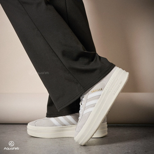 Adidas Gazelle Bold W 女 灰白色 運動 經典 復古 厚底 休閒鞋 HQ6893
