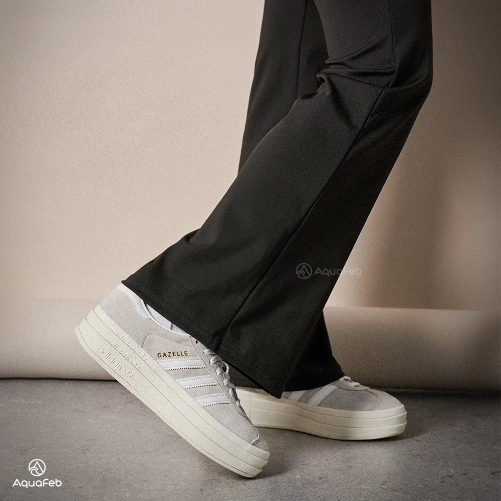 Adidas Gazelle Bold W 女 灰白色 運動 經典 復古 厚底 休閒鞋 HQ6893-細節圖2