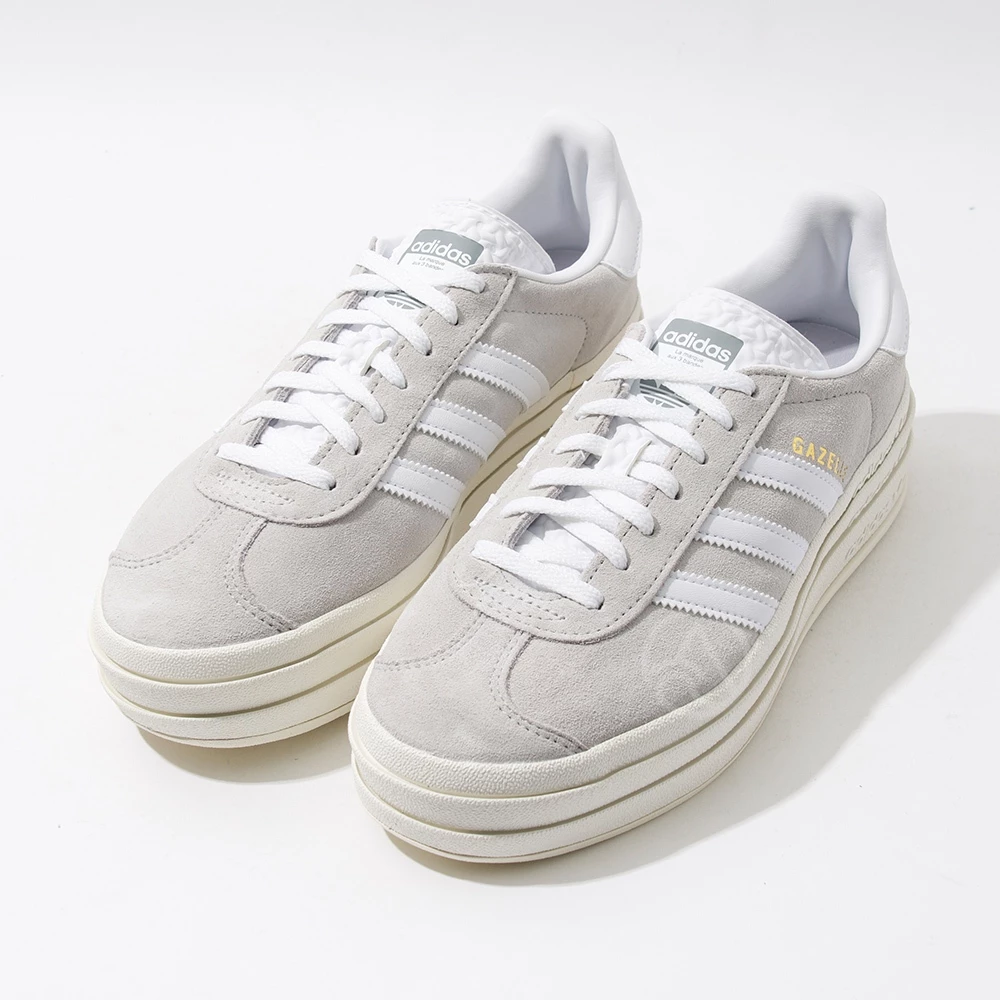 Adidas Gazelle Bold W 女 灰白色 運動 經典 復古 厚底 休閒鞋 HQ6893-細節圖6